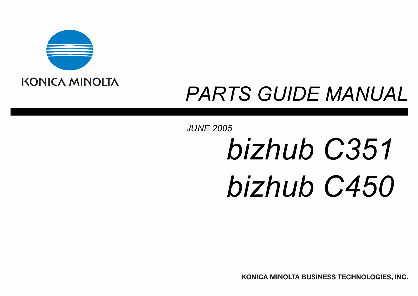 Konica-Minolta bizhub C351 C450 Parts Manual-1